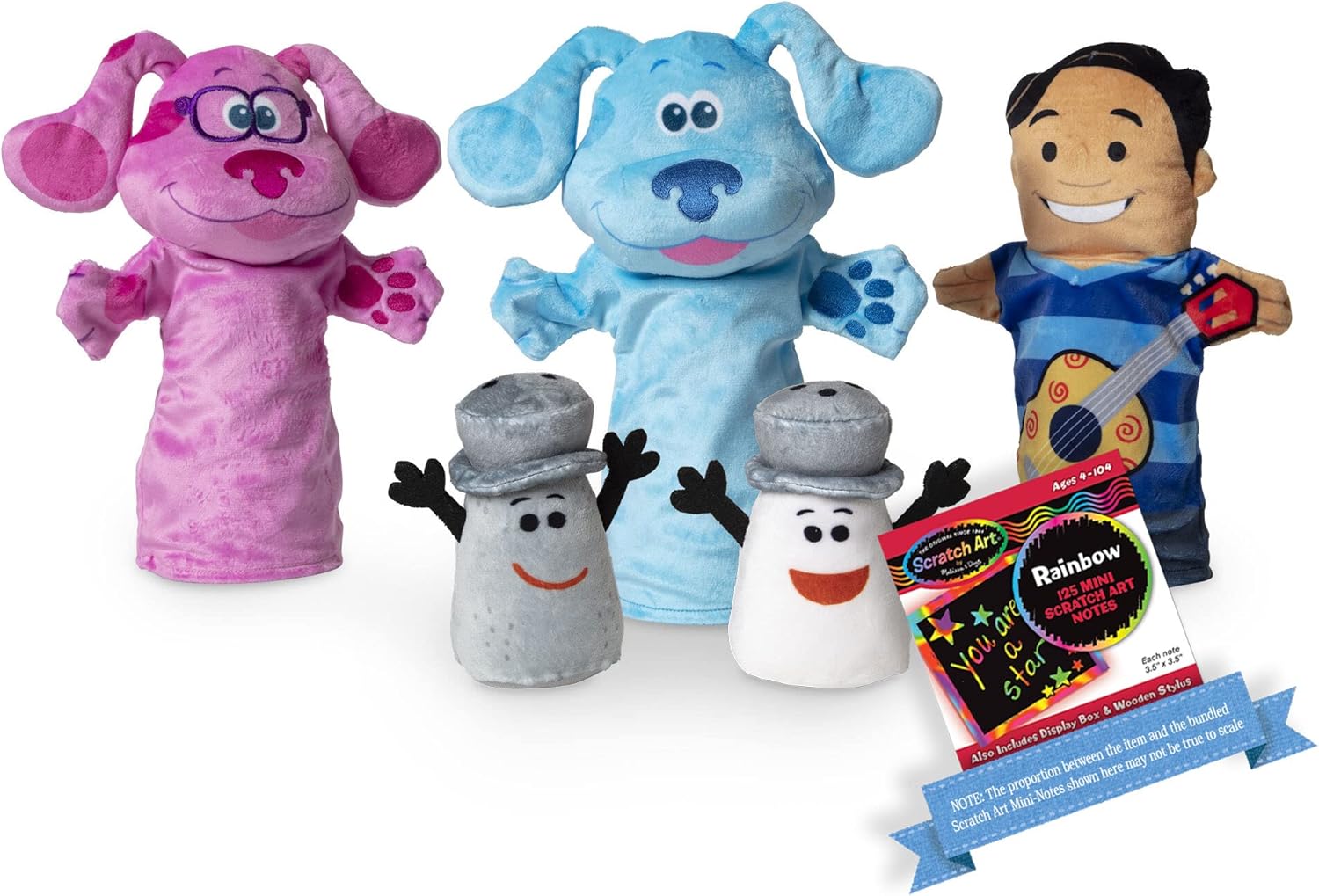 Melissa & Doug﻿ Hand & Finger Puppets: Playset Bundle with 1 Theme Compatible M&D Scratch Fun Mini-Pad (33013)