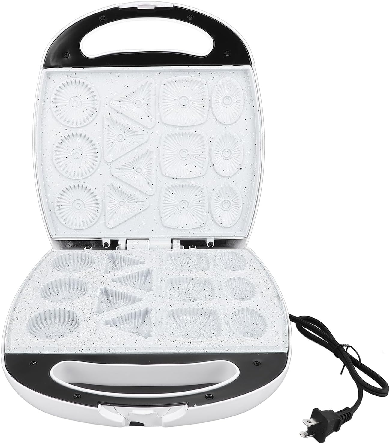 Electric Cookie Maker, Aluminum Heating Plate 13pcs, Safety Touch Handle, ABS Material, Anti Stick, Compact Design, Household Biscuit Machine for Waffle, Breakfast (US Plug 110V)