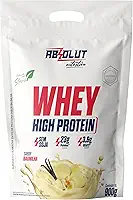Absolut Nutrition, Whey high protein, 23 gramas de proteína, adoçado com stevia, Sabor baunilha, Pouch, 900 gramas