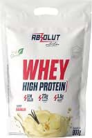 Absolut Nutrition, Whey high protein, 23 gramas de proteína, adoçado com stevia, Sabor baunilha, Pouch, 900 gramas