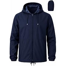 Uposiut Mens Windbreaker Rain Jacket Waterproof Raincoat