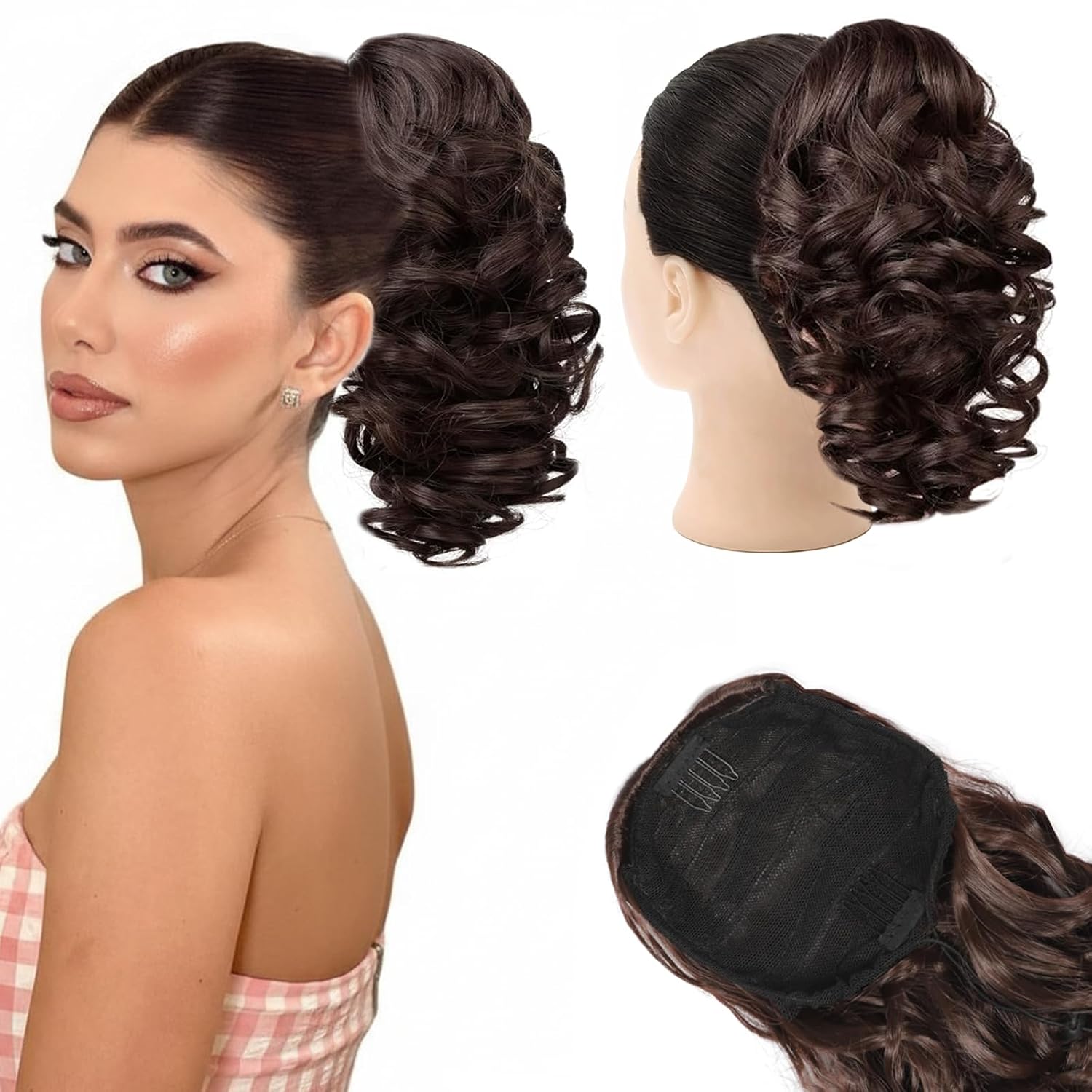 Drawstring Ponytail Extension - 14inch Curly Synthetic Hairpiece