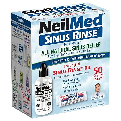 NeilMed Sinus Rinse - A Complete Sinus Nasal Rinse Kit, 50 count (Pack of 1) Count may vary - 50 Count (Pack of 1)