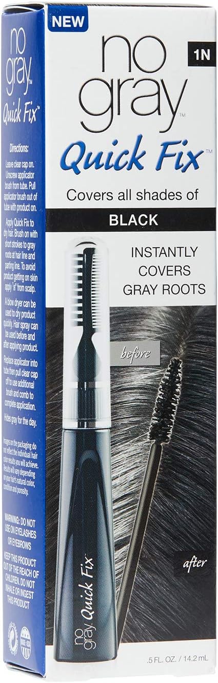 No Gray Quick Fix (1N), Covers All Shades of Black, Instantly Covers Gray Roots - .5 oz
