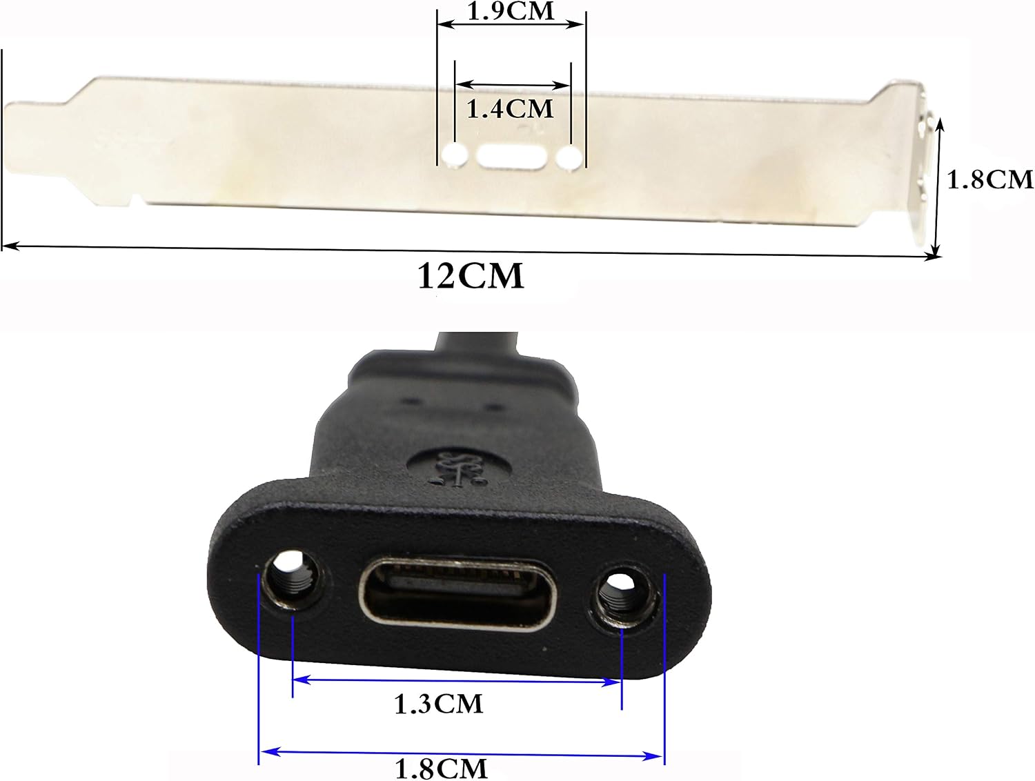 zdyCGTime(50cm Type E Male USB 3.1 Front Panel Header to USB-C Type-C Female Extension Cable with Panel Mount Screw