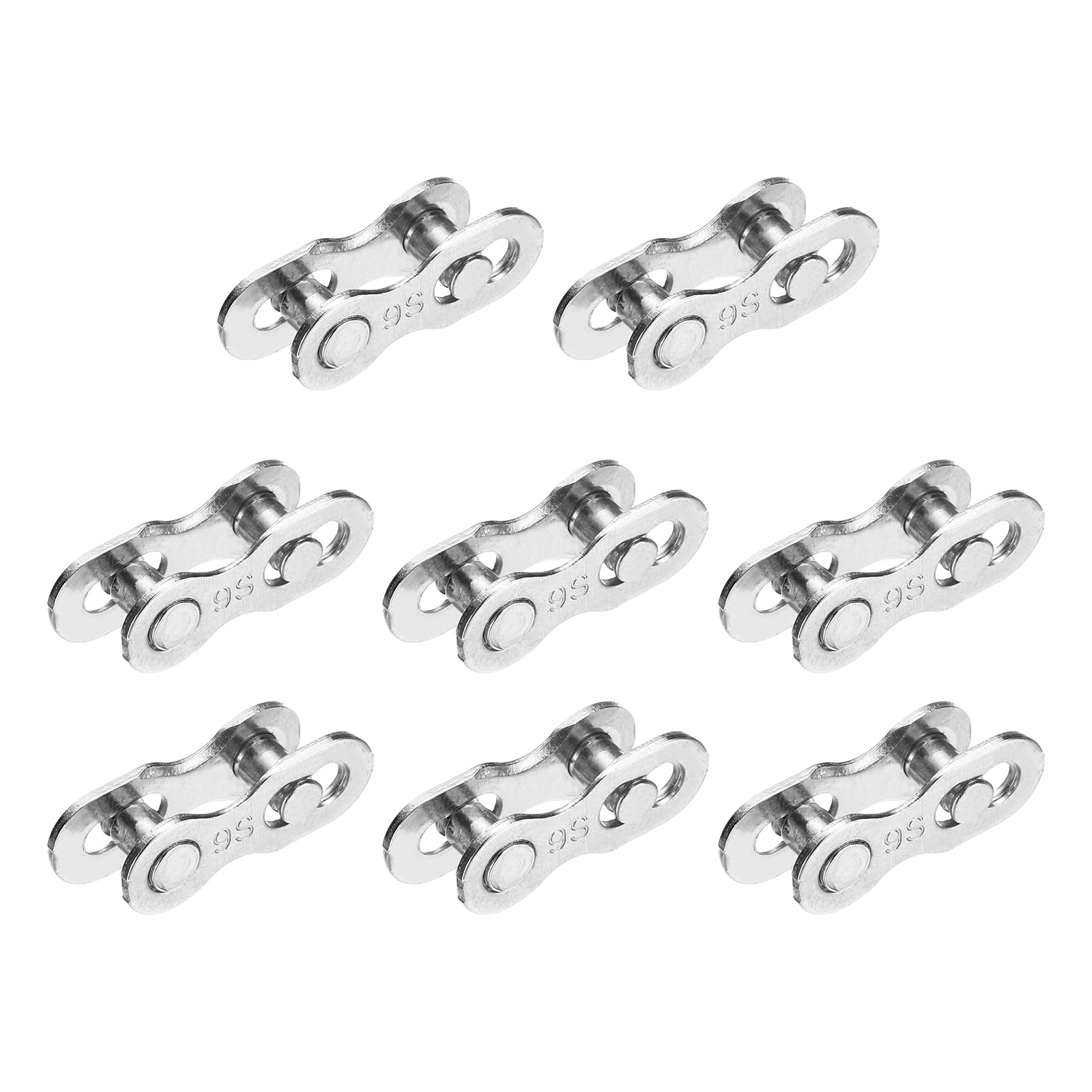 YELARXI Bicycle Missing Link, 9 Speed Reusable Bike Chain Master Quick Link Bicycle Chain Replacement Kit Coupling 8Pairs & Silver - Fitting For(Mountain/Road/Racing Bikes)