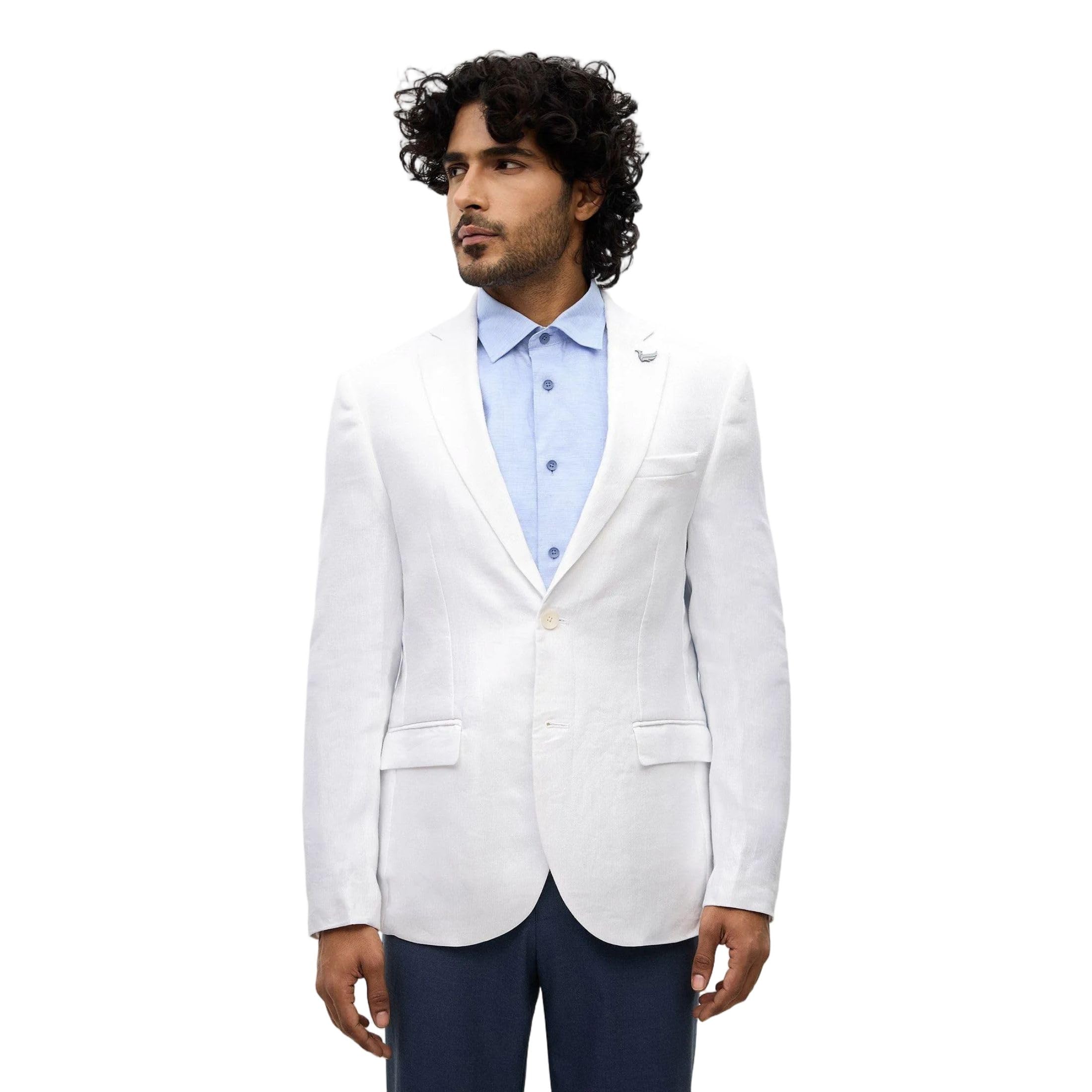 blackberrys Men's White Textured Slim-Fit Blazers |Formal Wear-picture-27