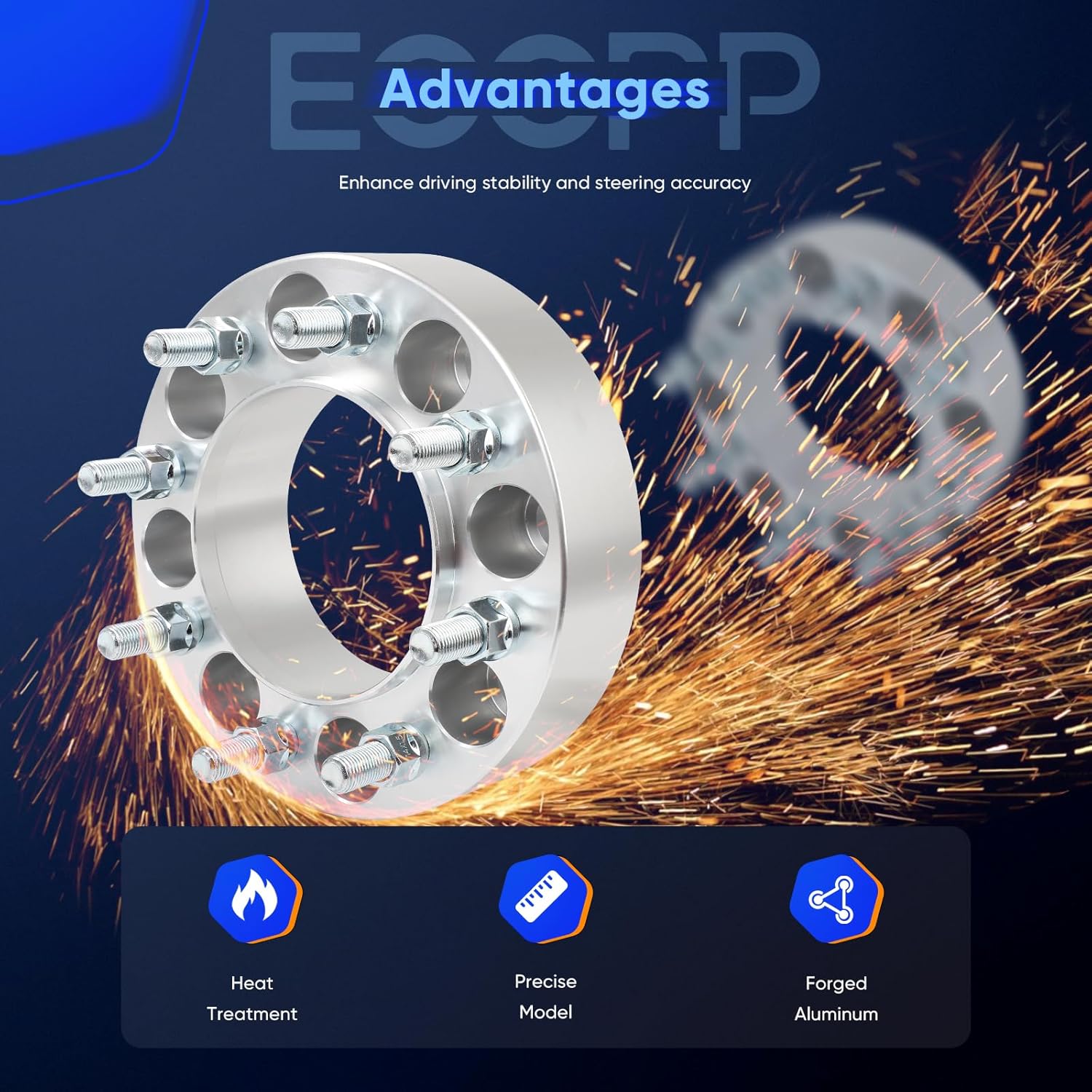 ECCPP 2 inch Hubcentric Wheel Spacers 8x6.5 to 8x6.5 Wheel Spacers Fit for Ram 2500 3500 with 14x1.5 121mm 4Pcs