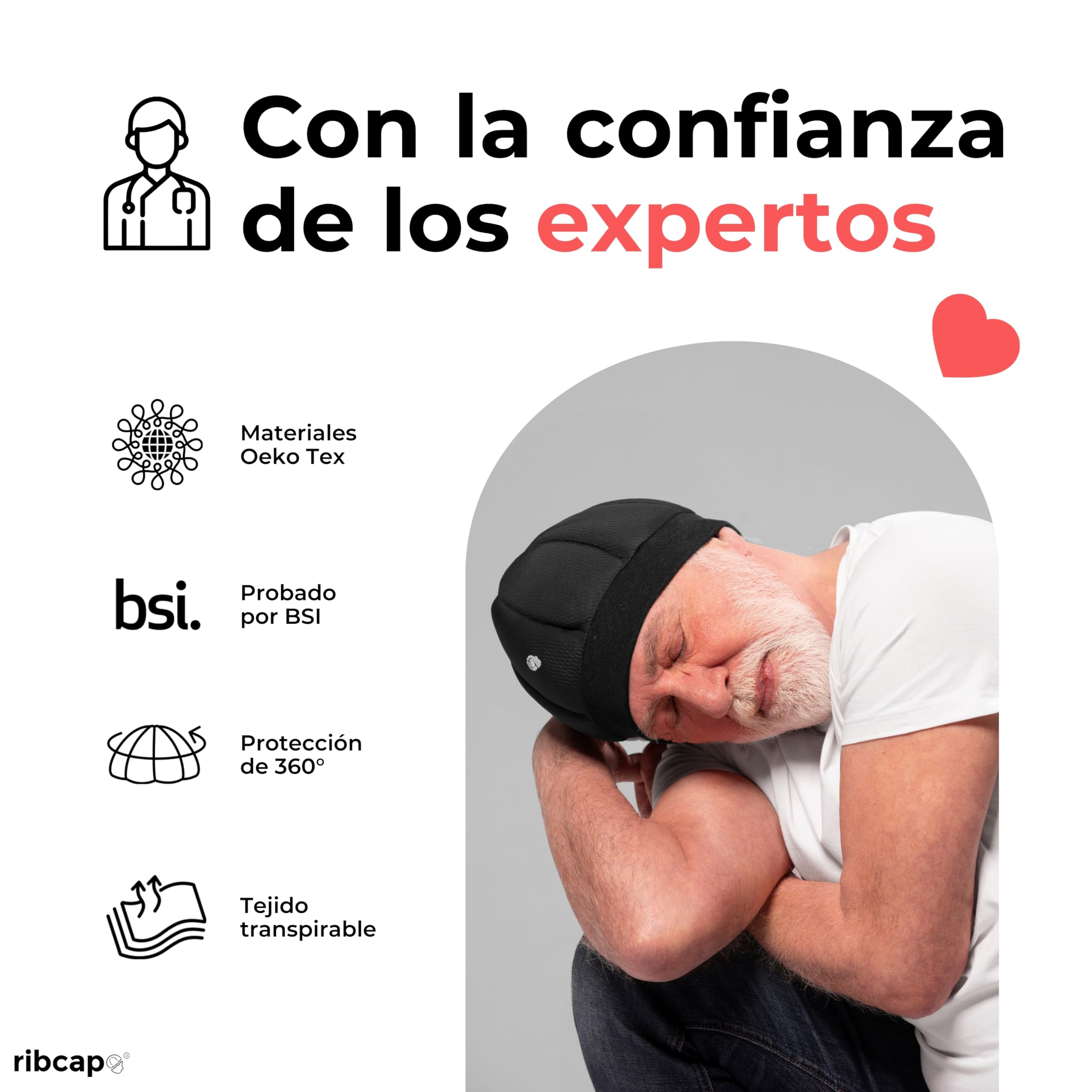 Ribcap Gorro para Dormir Kate | Casco Protector y Suave para la Noche