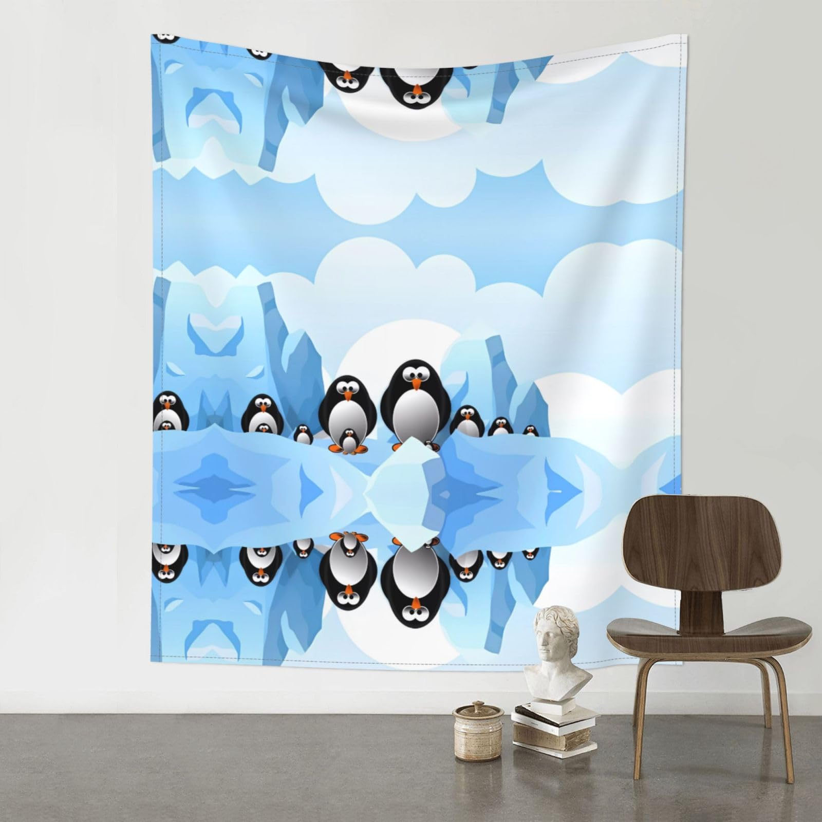 YYHWHJDE Penguin Antarctica Ice Prints 60x51in Wall Tapestry – Elevate Your Space with a Versatile & Cozy Throw Blanket for Dorms, Beach & Home