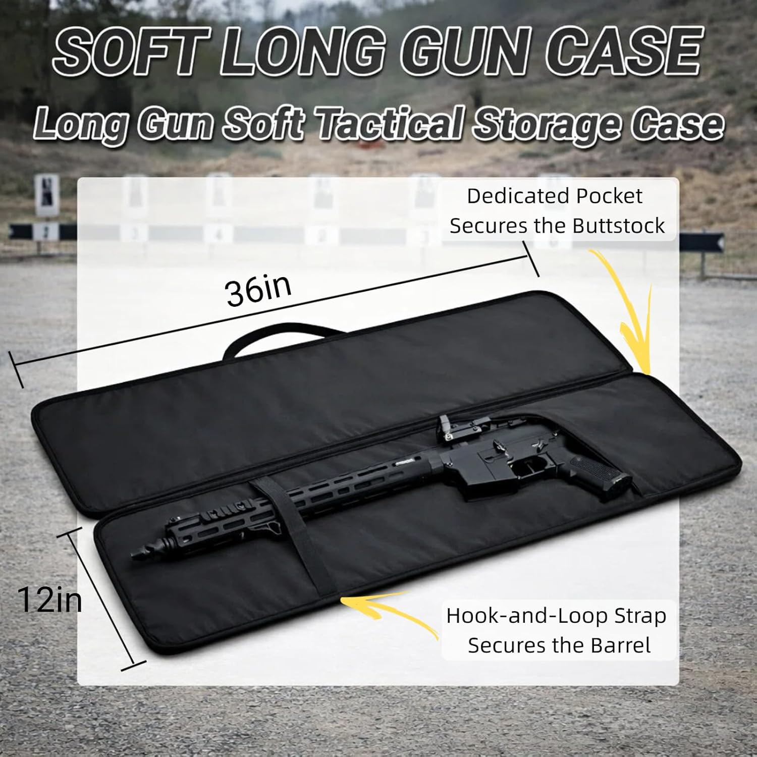 KOKKOYA Soft Gun Case for Rifles and Shotguns Long Scoped Rifle Range Bag Backpack 47" 36" with Tactical Pockets Durable Oxford Fabric Adjustable Sling Dual