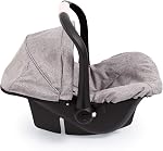 Bayer Design - Deluxe Doll Car Seat - Safety Belt, Sun Canopy, Accessories for Baby Dolls - Dolls up to 18” - Age 3+ - Grey Crown - 67910AA | Seat belt for dolls up to 46 cm, from 3 years