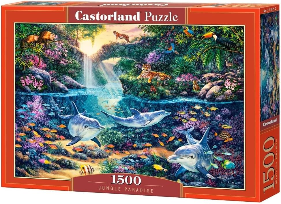 CASTORLAND 1500 Piece Jigsaw Puzzles, Jungle Paradise, Secret oasis, Underwater world, Exotic birds, Adult Puzzle, Castorland C-151875-2