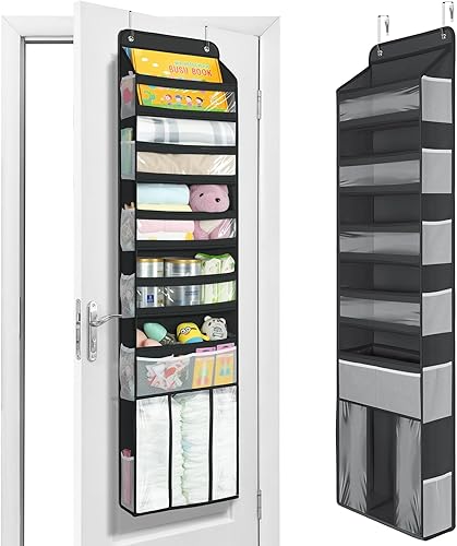 Yecaye Organizador de 6 niveles sobre la puerta con contenedor desmontable, organizador de puerta de gran capacidad para colgar para dormitorio,