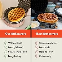 Vista 7 de bella Snack-n-Store Mini Waffle Maker, EverGood™ Ceramic Nonstick Coating, Cord Wrap, Ready Indicator Light & Cool Touch Handles, Stackable Design &