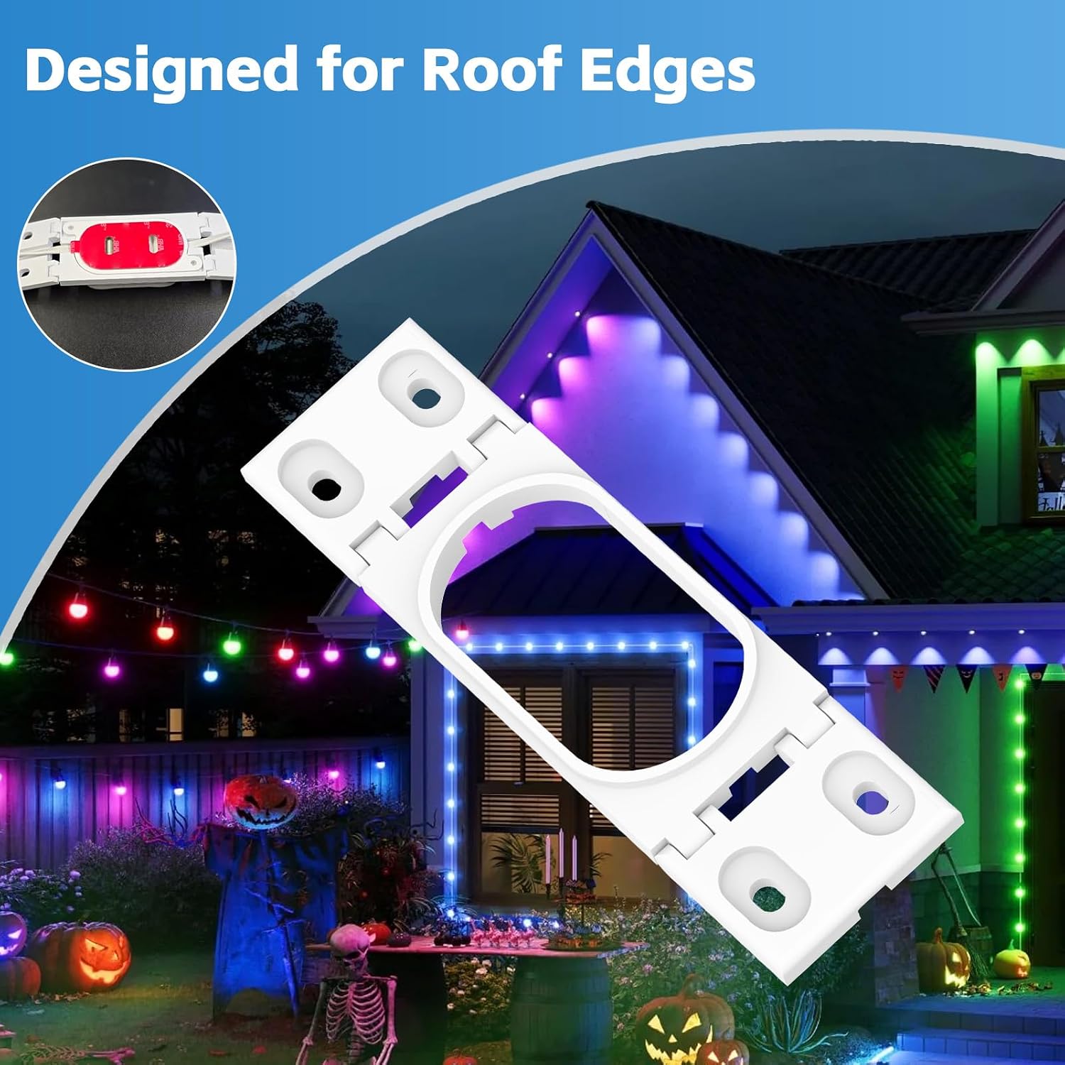 Permanent Mount Brackets for Govee Prism Outdoor Lights (H707 Series) – 10 Pcs