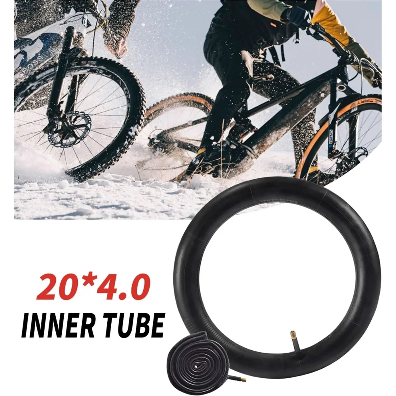 Chambre à air de vélo, Chambres Pneu Gros 20x4.0 for motoneiges, VTT et vélos Montagne, Convient aux 20x3,5-4. Pneus(20x4.0 2pcs)