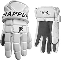 Knapper H-4 Ball Hockey Gloves: Pro Protection, Breathable Lightweight Grip for Street, Field & Training - White Out