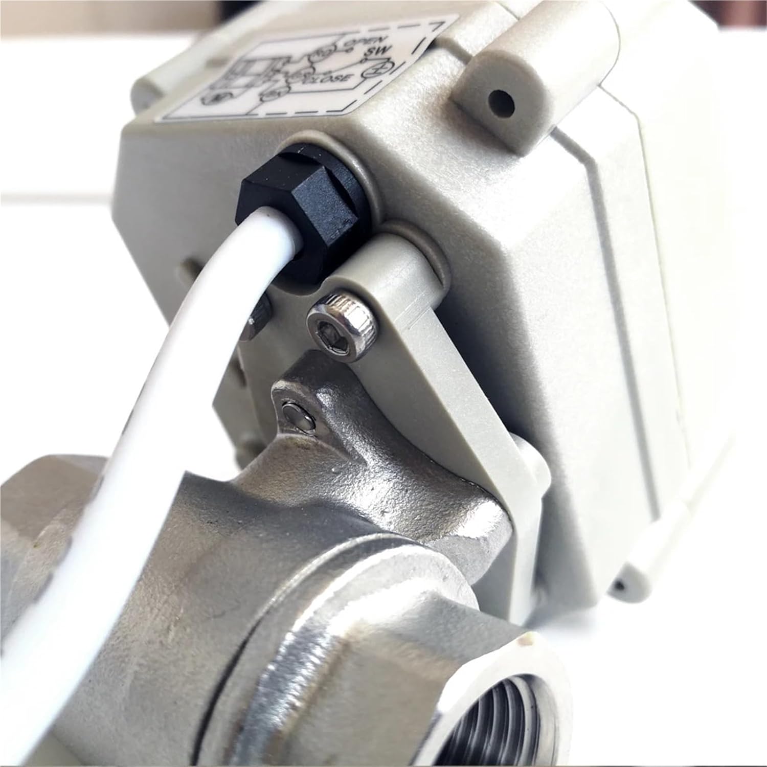 NSF 3 Way T/L Port Electric Valve Metal Gears 3/4'' DN20 Actuated Ball Valve DC12V DC24V 2/3/5 Wires CE/IP67(L Port,DC24V_CR501)