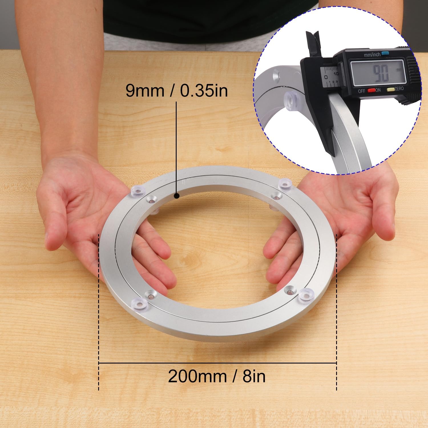 3 Pack 8 Inch Aluminium Alloy Turntables Bearing, Heavy Duty Swivel Turntable Lazy Susan for Round Dining Table, 8" Smooth Swivel Turntable for Lazy Susan Dining Table