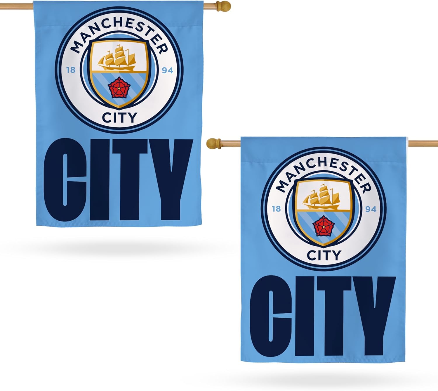 Desert Cactus Manchester City Football Soccer Man City MCFC Banner Flag - 40 x 30 inch Double-Sided 3-Ply Banner for Indoor/Outdoor Use, Durable College Spirit Flag (House Flag B)