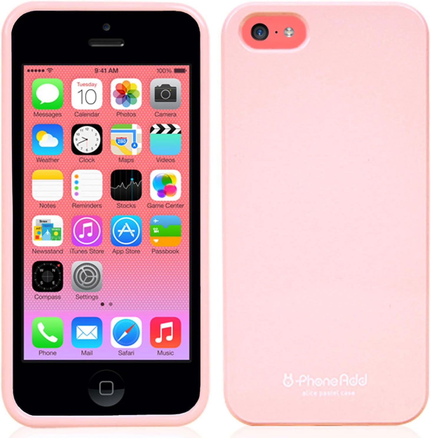 Phoneadd - Alice Pastel Soft Slim Fit Jelly Case for Iphone 5C 5 C (Pink)