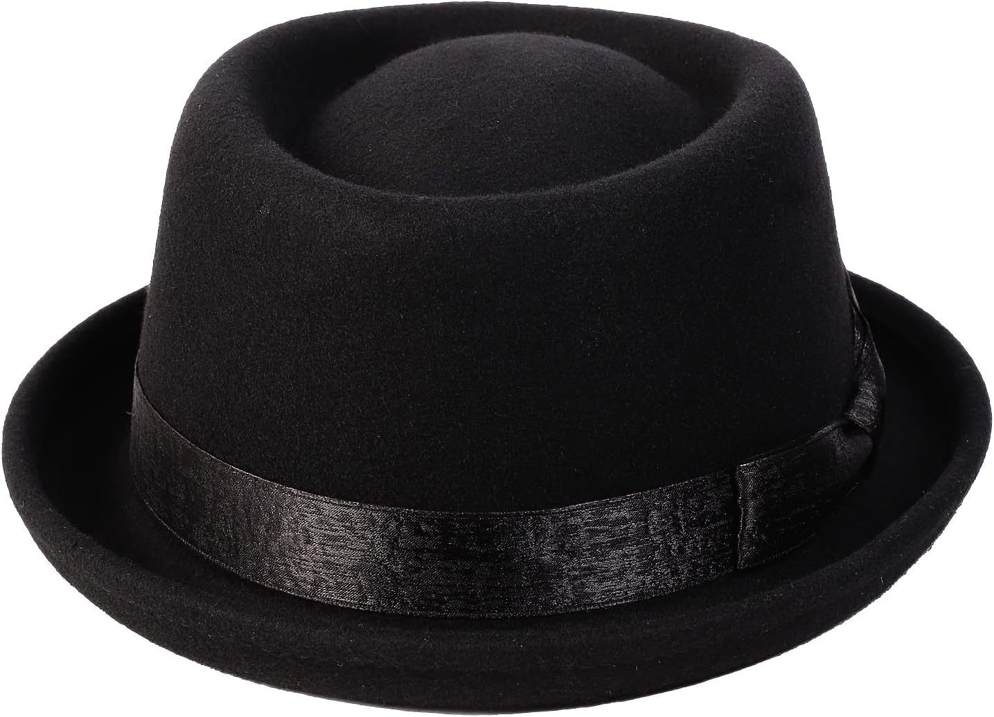 Wide Brim Pork Pie Hat 100% Wool Felt Hats Vintage Porkpie Derby Fedora