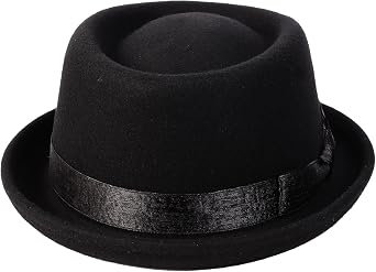Wide Brim Pork Pie Hat 100% Wool Felt Hats Vintage Porkpie Derby Fedora