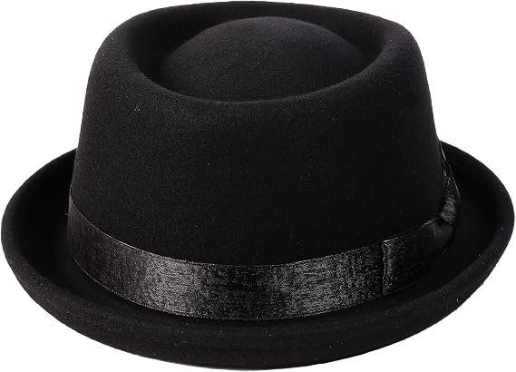 Wide Brim Pork Pie Hat 100% Wool Felt Hats Vintage Porkpie Derby Fedora