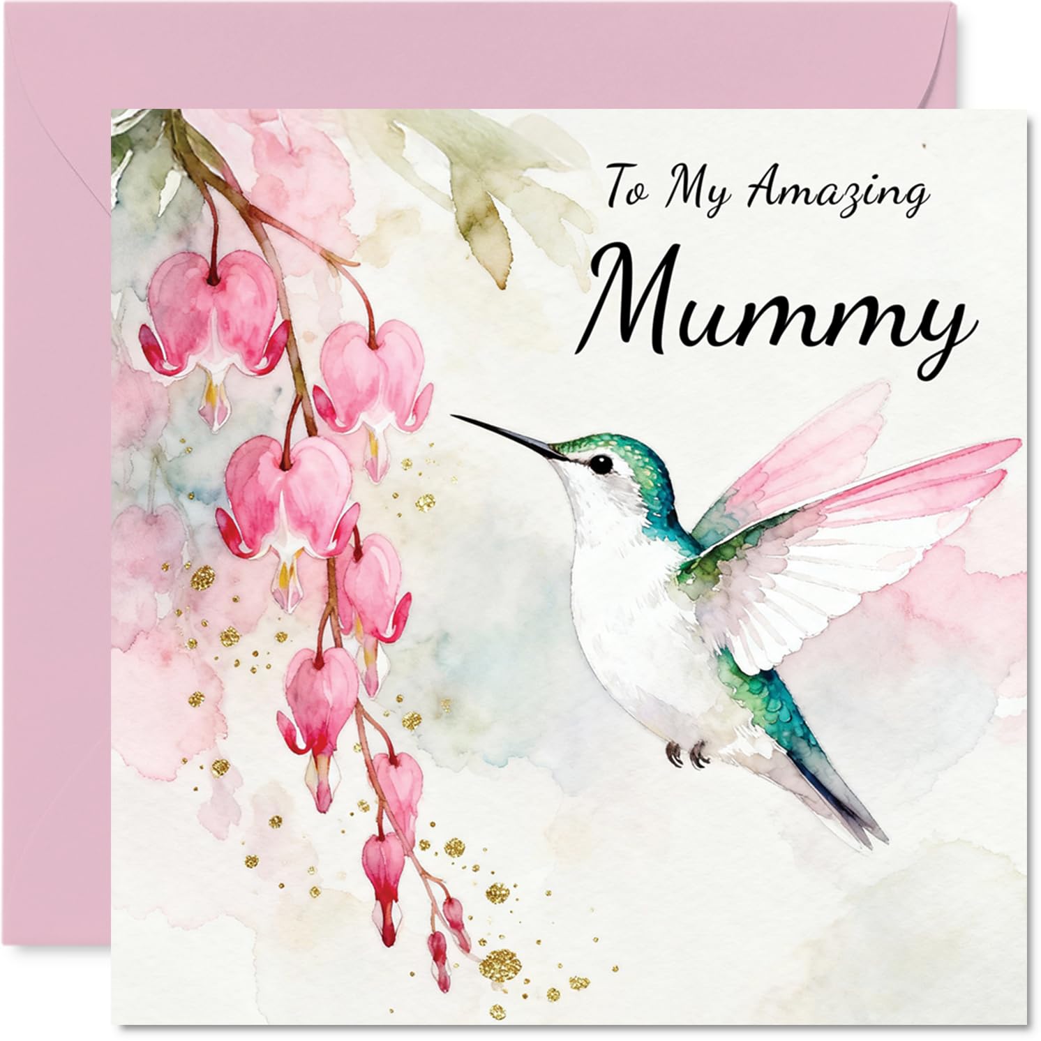 Mummy Birthday Card, Hummingbird Wishes