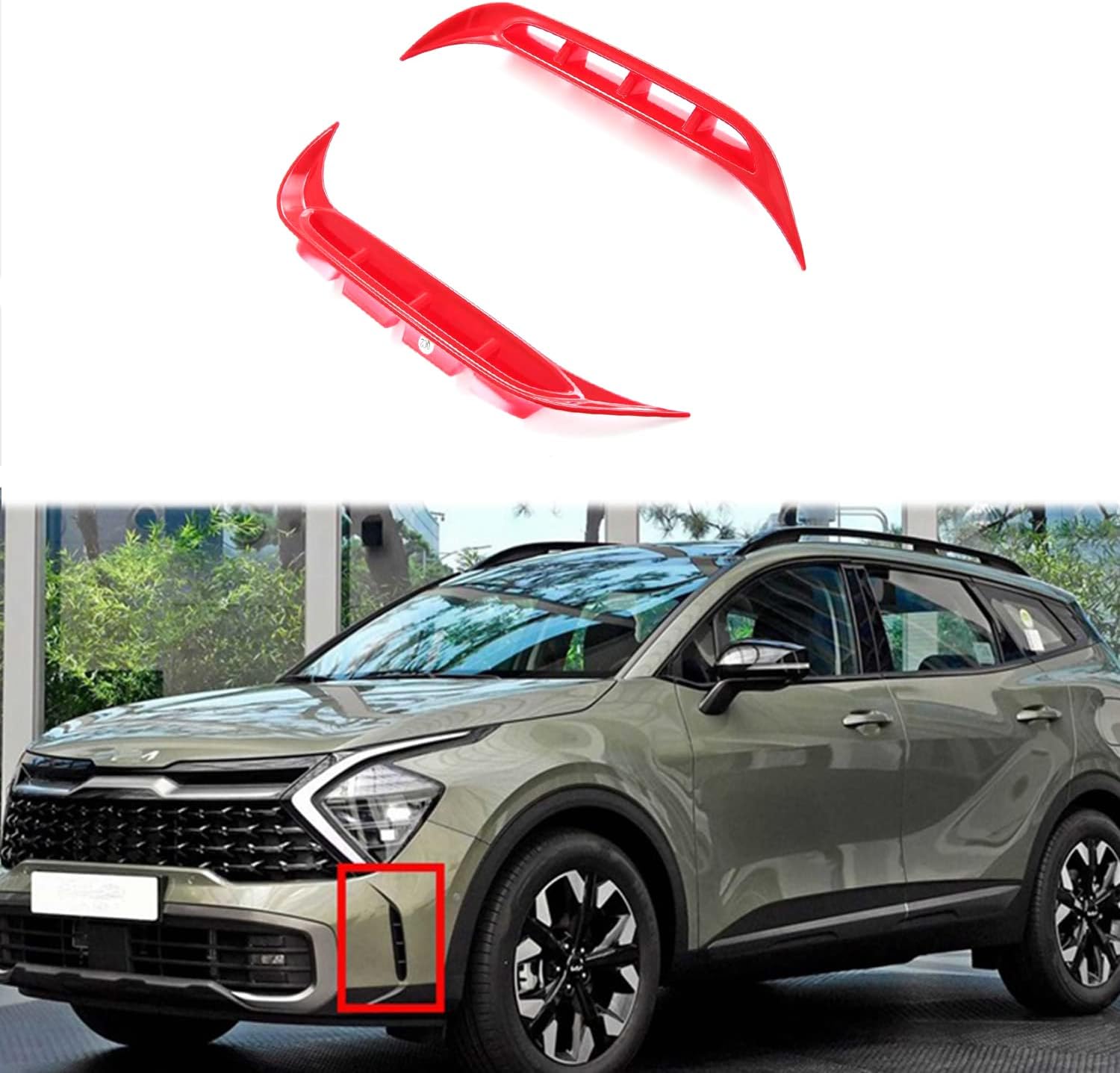 Front Fog Light Eyebrows Cover Fit for Kia Sportage NQ5 2023 2024 Front Fog Lamp Exterior Car Accessories 2pcs Carbon fiber pattern