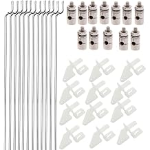 12Pcs Adjustable Pushrod Connector Linkage Stopper 1.8mm + 12Pcs Nylon Control Horns 21x10 mm + 12Pcs 1.5 x 450mm Z Push Rods Parts Compatible for RC Airplane Plane Boat Replacement 12pc