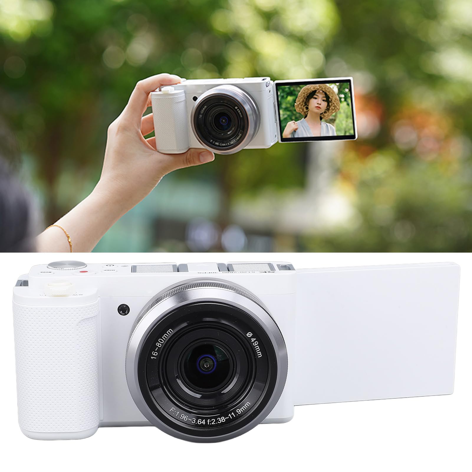 Mirrorless Camera, Interchangeable Lens Vlog Camera Kit, 5K 64MP Digital Camera with 5X Optical Zoom, 3.2inch Flip Touchscreen, Video Camera for Content Creators and Vloggers