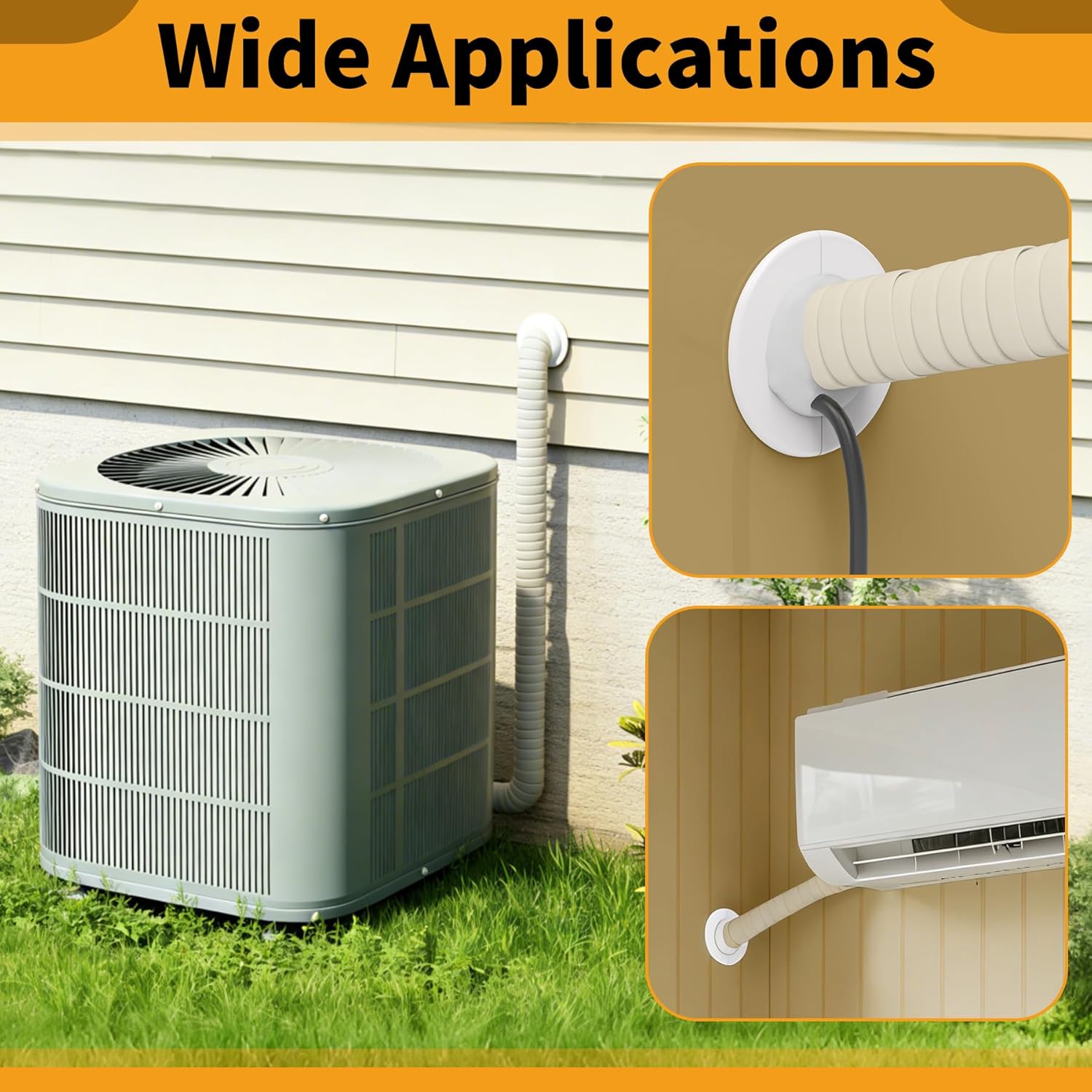 LBG Products Mini Split Cover Wall Sleeve for Air Conditioner Line Set Covers, AC Sleeve Through Wall for Outside Units, Mini Split Line Set Cover for Air Conditioning Systems, Pipe Accessories