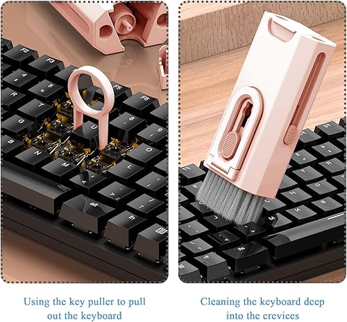 Miniatura 5 de Kit de limpieza electrónica 9 en 1 para laptop, computadora, tableta, kit de limpiador de Airpod, kit de limpiador de teclado con tirador de teclas,