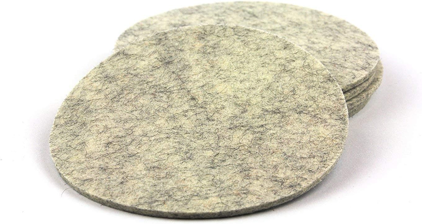 Felt Table Mat Round 10 cm for Glasses Set of 6 100% Wool Felt, Coasters Drinks Coasters Assorted Colours marble