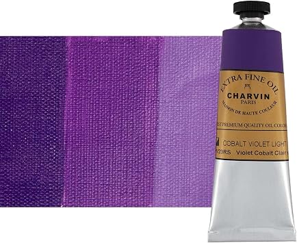 Charvin Extra Fine Oil Paint, Cobalt Violet Light Hue 60 ml - Triple-Milled, Rich Texture, Poppy Oil-Based, Light-Fast, Handmade, Archival Quality