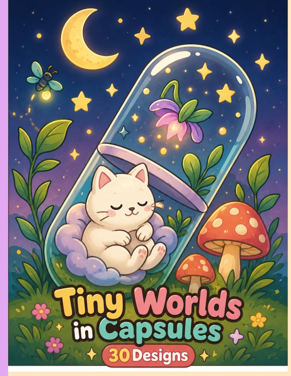 Tiny Worlds in Capsules: A Whimsical Coloring Book with 30 Magical Miniature Scenes