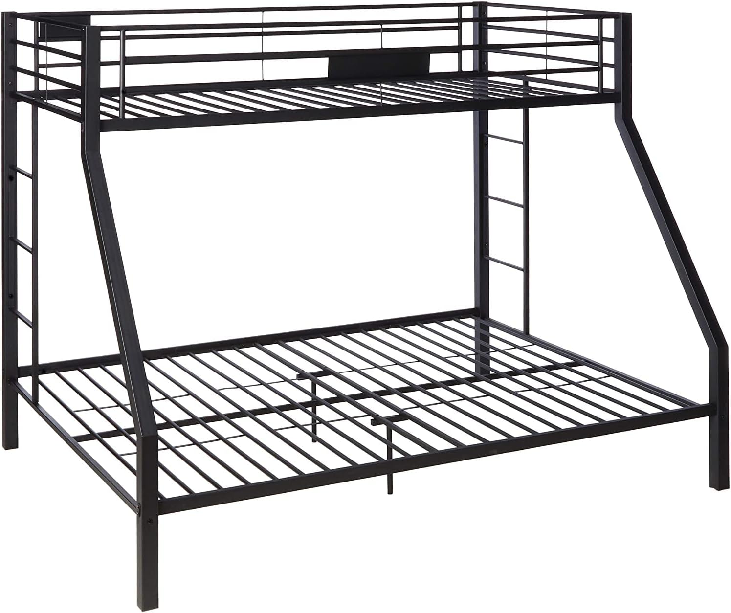 Twin XL Over Queen Bunk Beds Heavy Duty Thicker Metal Bunk Bed Frame Twin XL/Queen for Adults Kids Teens Sandy Black