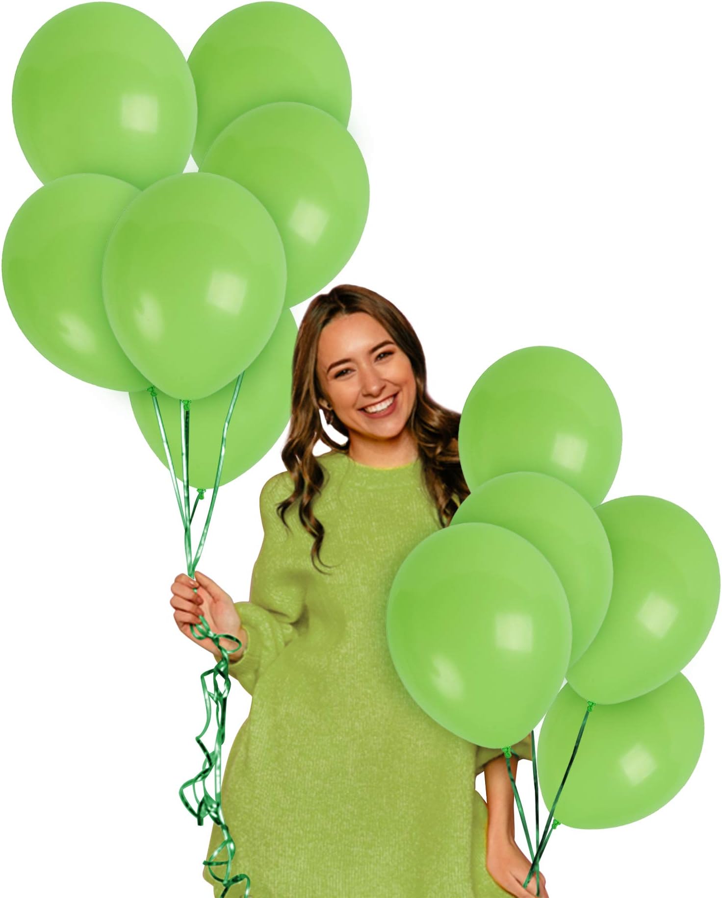 Treasures Gifted Lime Green Balloons - Light Green Balloons - Latex Party Balloons - Neon Green Balloons - Apple Green Balloons 12 Inch - Neon Lime Green Latex Balloons - 72 Matte Balloons