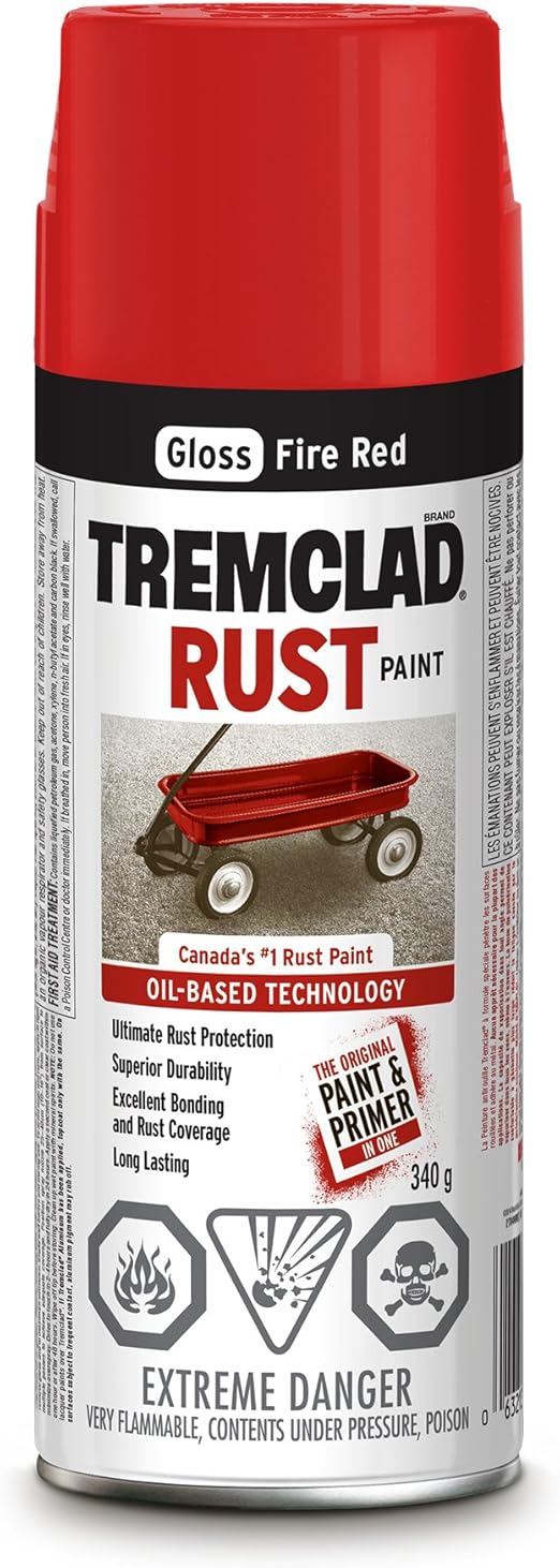 Tremclad OilBased Rust Paint in Fire red 340g, House Paint Amazon Canada