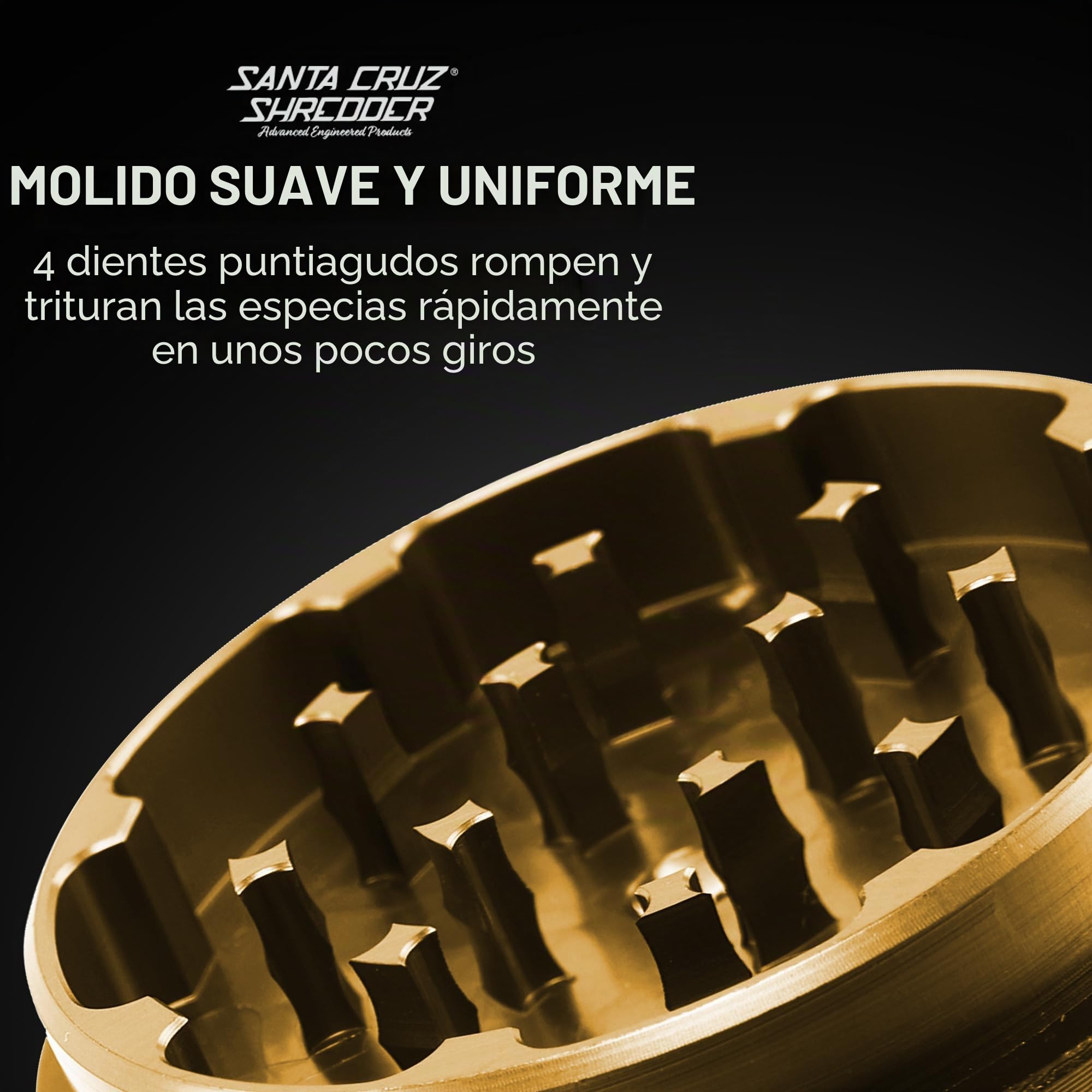 Santa Cruz Shredder Molinillo de especias de metal fabricado en Estados Unidos (grande (2.7 pulgadas), Rasta)