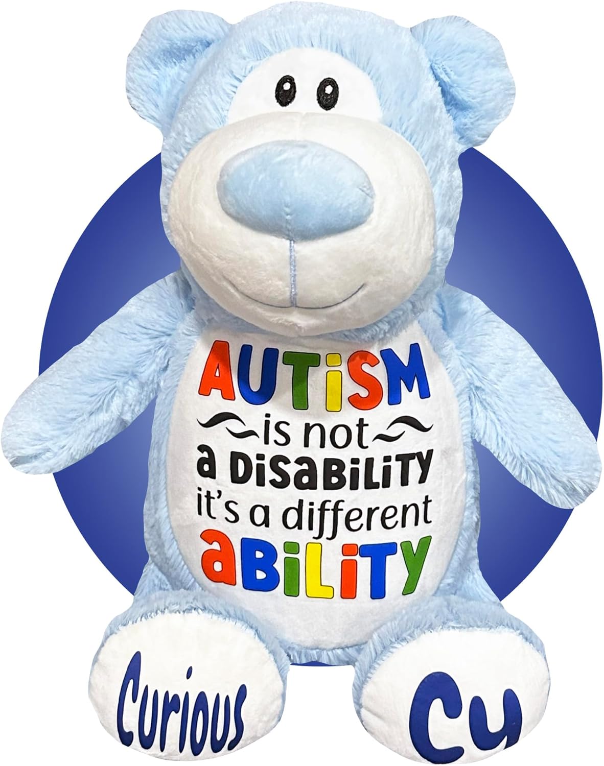 17" Personalized Autism Teddy Bear – Comforting Plush for Autistic Children – Autism Awareness Gift for Kids – Choose Your Color – Sensory Autism Stuffed Animal by Kikilishop