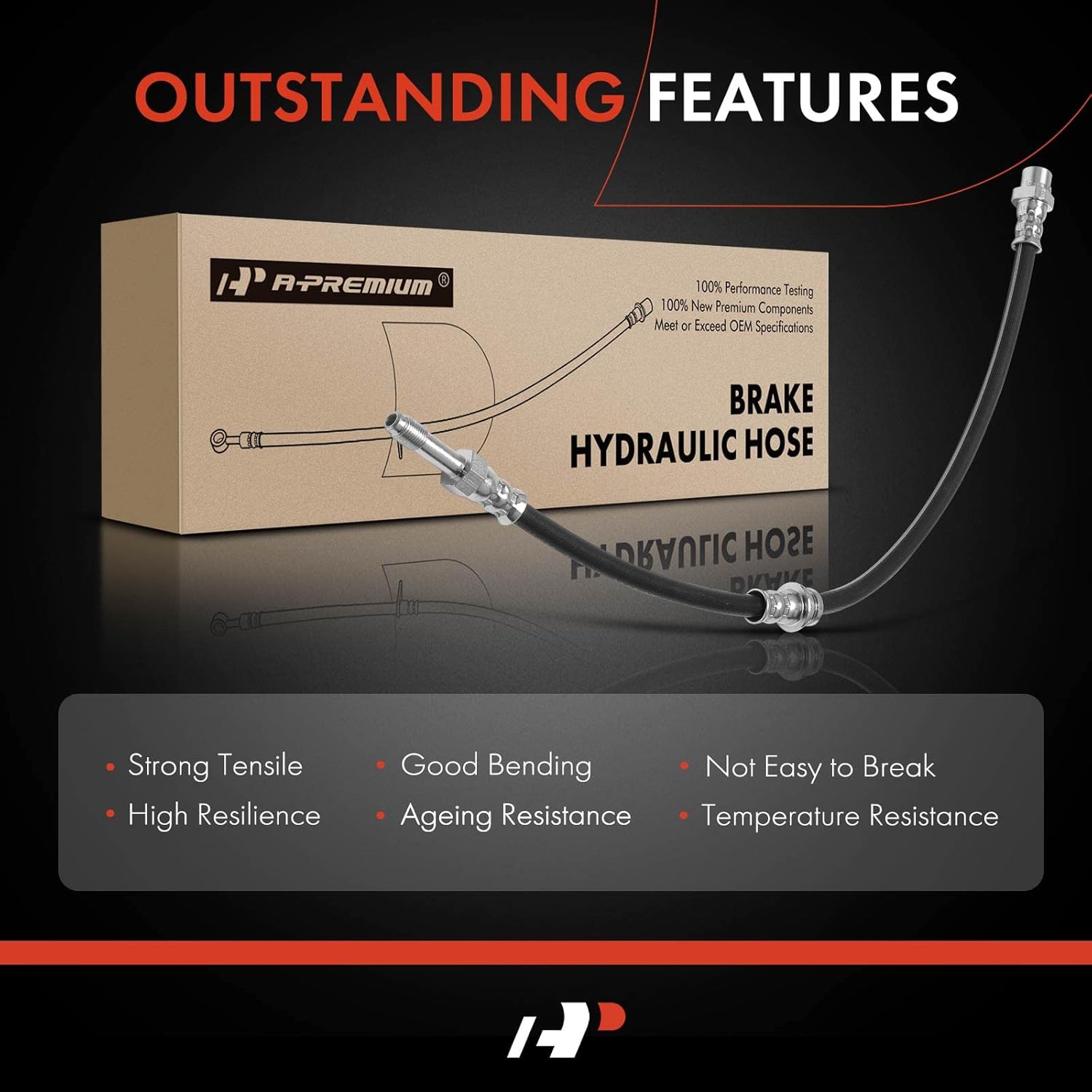 A-Premium Rear Side Brake Hydraulic Hose Compatible with Select BMW Models - 318i, 318is, 323Ci, 328Ci, 323i, 323is, 325Ci, 330Ci, 325i, 325xi, 330i, 330xi, 328i - Replace# 34301165174 (Pack of 2)