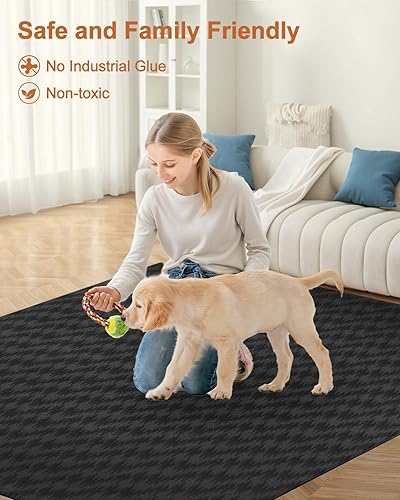 Vista 37 de Blvornl Tapete grande para silla de oficina para suelo de madera dura, tapete para silla con ruedas para madera dura, protector de suelo duro Gris