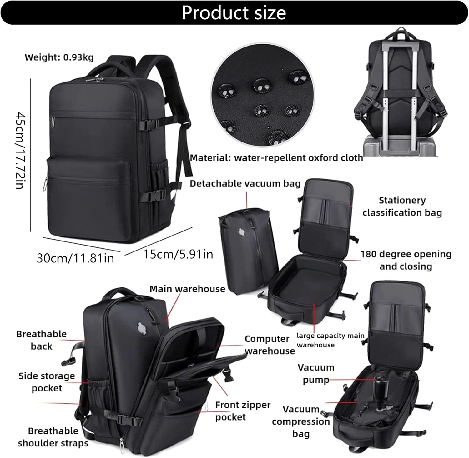 LfrXtra Home、真空圧縮技術の拡張可能なトラベルバックパック