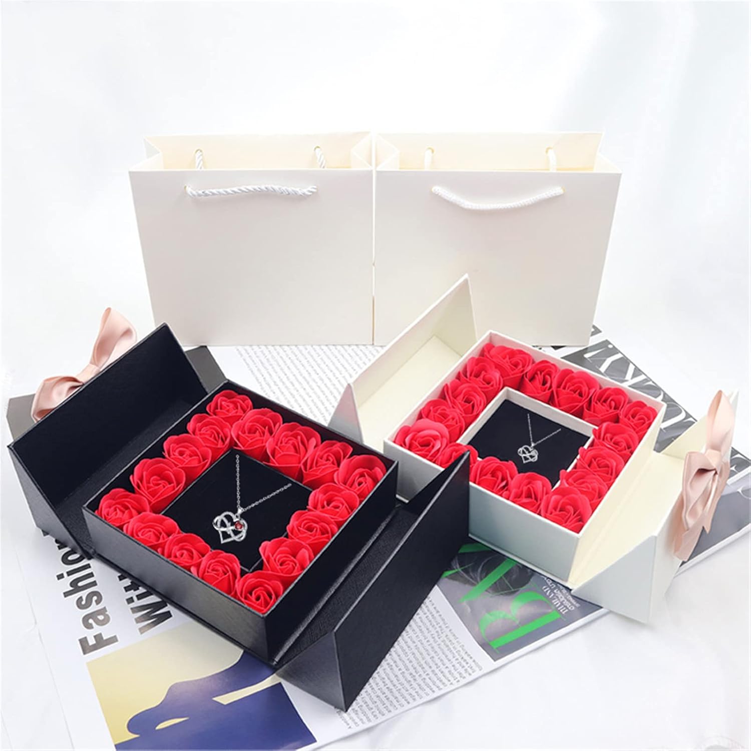 Miniatura 6 de Eternal Rose Gift Box with 925 Sterling Silver Necklace for Women Infinite Love Pendant Silver Necklace in Rose Box Gift for Mom Wife on Mothers Day