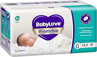 BabyLove Premmie Nappies Size 0 (1.5-3kg) | 120 Pieces (4 x 30 Pack)