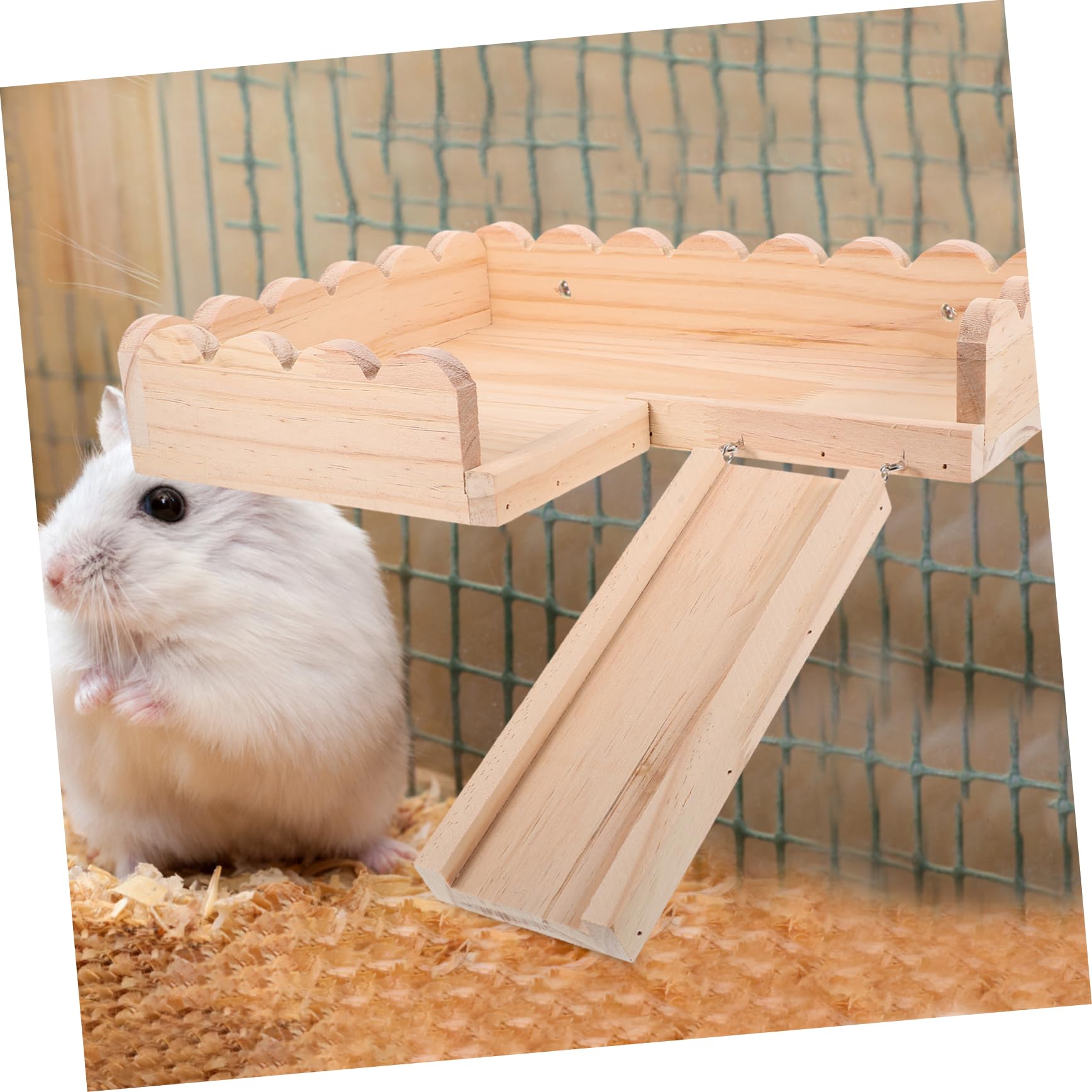 Hamster Holzplattform für Käfig und Spielzeugzubehör, 1 Satz, Khaki