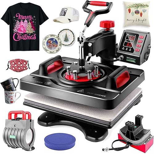 AKEYDIY Máquina de prensa de calor de 15 x 12 pulgadas, máquina de prensa de camisetas digital de 360 grados, sublimación de transferencia de calor